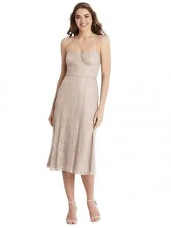After Six 1533 Lace Midi Bridesmaid Dress
