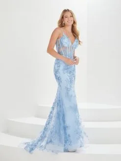 Christina Wu Prom Tiffany Designs 16005 Floral Glitter Corset Prom Dress