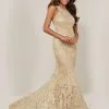 Tiffany Designs 16329 Metallic Lace Trumpet Gown -Outlet Prom Dresses Store 16329 Tiffany Designs Prom Dress S19 470x705