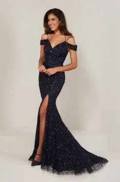 Tiffany Designs Tiffany 16335 Sparkling Off Shoulder Prom Dress