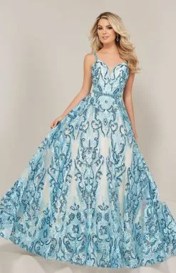 Tiffany Designs 16369 Floral Sequin Lace Prom Dress