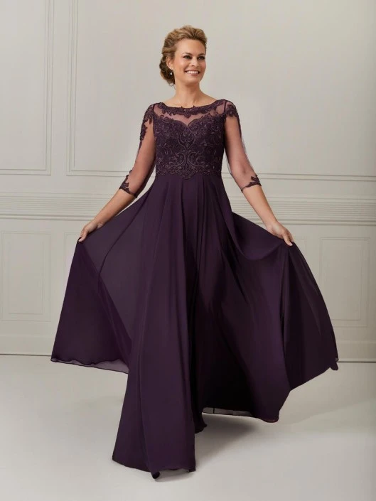 Christina Wu Elegance 17048 Sheer Sleeve Mothers Gown 3 Christina Wu Elegance 17048 Sheer Sleeve Mothers Gown