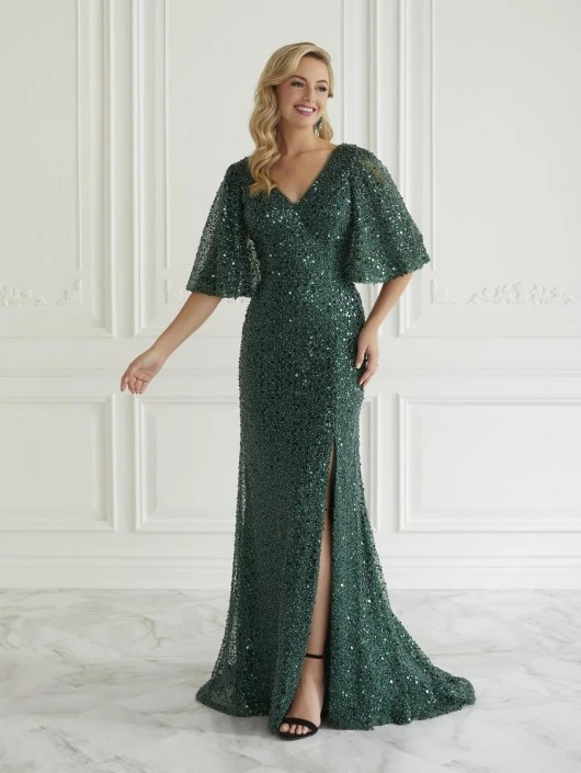 Christina Wu Elegance 17071 Sequin Flutter Sleeve Gown 3 Christina Wu Elegance 17071 Sequin Flutter Sleeve Gown