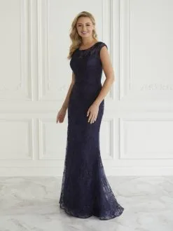 Size 18 Navy Christina Wu Elegance 17081 Alluring Lace Gown