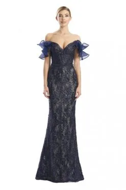 Alexander By Daymor 1774 Ruffle Sleeve Lace Gown