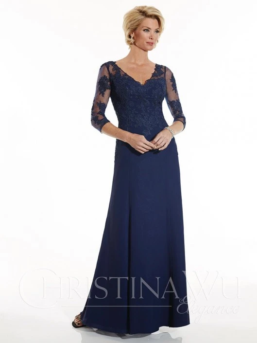 Christina Wu Elegance 17754 Sheer Sleeve Mother Of The Bride Dress 3 Christina Wu Elegance 17754 Sheer Sleeve Mother Of The Bride Dress