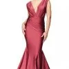 Bill Levkoff 1806 Deep V Draped Bridesmaid Dress