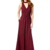 Size 12 Wine Bari Jay 1850 V Neck Choker Bridesmaid Dress 2 Size 12 Wine Bari Jay 1850 V Neck Choker Bridesmaid Dress -Outlet Prom Dresses Store 1850 Bari Jay Bridesmaid Dress F18 471x705
