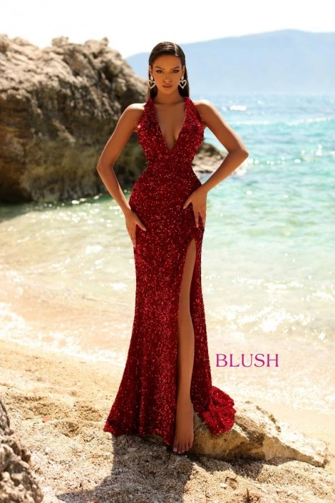 Blush By Alexia Blush 20552 Fringe Back Velvet Sequin Gown 3 Blush By Alexia Blush 20552 Fringe Back Velvet Sequin Gown