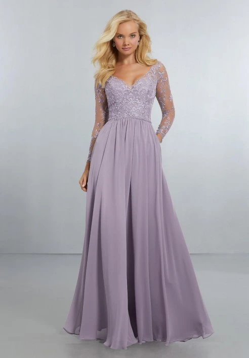 Morilee Madeline Gardner Morilee 21561 Sheer Long Sleeve Bridesmaid Gown 3 Morilee Madeline Gardner Morilee 21561 Sheer Long Sleeve Bridesmaid Gown