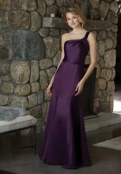 Morilee Madeline Gardner Morilee 21587 One Shoulder Satin Bridesmaid Dress