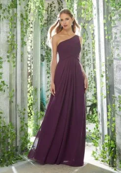 Morilee Madeline Gardner Morilee 21619 One Shoulder Chiffon Bridesmaid Dress