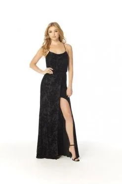 Morilee Madeline Gardner Morilee 21805 Cowl Neck Floral Velvet Bridesmaid Dress