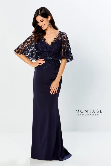 Montage By Mon Cheri Montage 220946 Lace Flutter Sleeve Mothers Gown 3 Montage By Mon Cheri Montage 220946 Lace Flutter Sleeve Mothers Gown