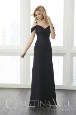 Christina Wu Celebration Christina Wu 22801 Off Shoulder Lace Bridesmaid Gown