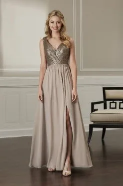 Christina Wu Celebration 22873 Sequin Top Bridesmaid Dress