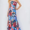 Jovani 23907 Shimmering Floral Strapless Prom Dress -Outlet Prom Dresses Store 23907 Jovani Prom Dress S23 470x705