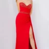 Jovani 24263 Ruched Gown With Side Slit And Drape -Outlet Prom Dresses Store 24263 Jovani Prom Dress S23 470x705
