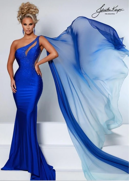 Johnathan Kayne 2516 One Shoulder Gown With Float 3 Johnathan Kayne 2516 One Shoulder Gown With Float