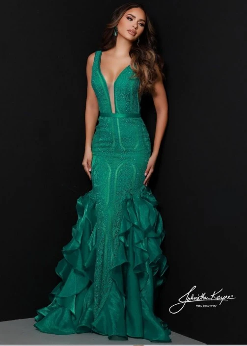 Johnathan Kayne 2542 Cascading Ruffle Mermaid Gown 3 Johnathan Kayne 2542 Cascading Ruffle Mermaid Gown