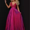 Johnathan Kayne 2629 Purple Pleated Scoop Back Gown -Outlet Prom Dresses Store 2629 Johnathan Kayne Gown S23 503x705