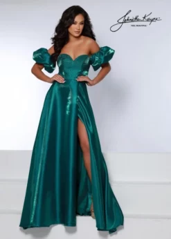 Johnathan Kayne 2642 Removable Puff Sleeve Gown