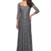 La Femme MOB La Femme 26427 Three Quarter Sleeve Lace Gown -Outlet Prom Dresses Store 26427 La Femme Evening Dress S20 470x705