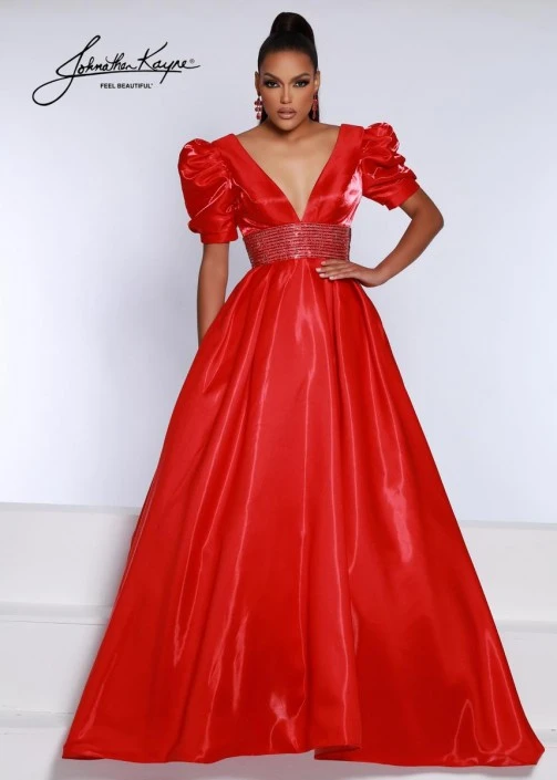 Johnathan Kayne 2692 Shimmer Puff Sleeve Gown 3 Johnathan Kayne 2692 Shimmer Puff Sleeve Gown