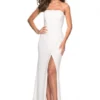 La Femme 27035 Strapless Gown With Strappy Back