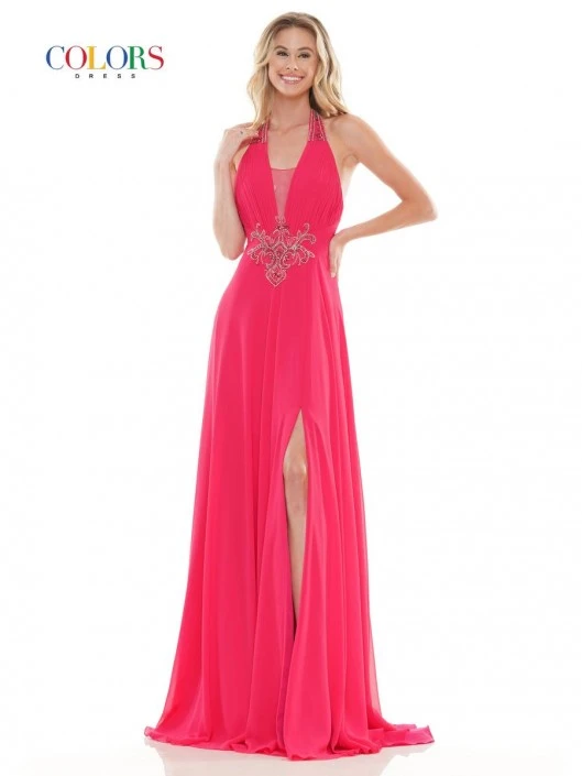 Colors Dress 2710 Halter Gown With Back Drape 3 Colors Dress 2710 Halter Gown With Back Drape