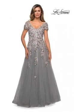 La Femme MOB La Femme 27968 Stunning Floral Tulle Gown