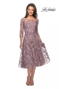 La Femme MOB La Femme 27971 Lace A-Line Cocktail Dress