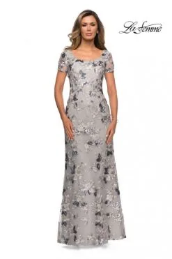 La Femme MOB La Femme 27991 Awesome Floral Lace Gown