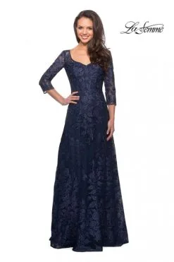 La Femme MOB La Femme 28053 Beautiful Lace Mothers Gown