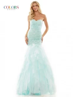 Colors Dress 2814 Ruched Sequin Mermaid Prom Gown