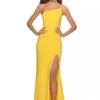 La Femme MOB La Femme 28176 One Shoulder High Slit Gown