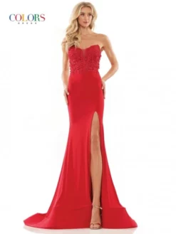 Colors Dress 2884 Lace 3D Corset Prom Gown