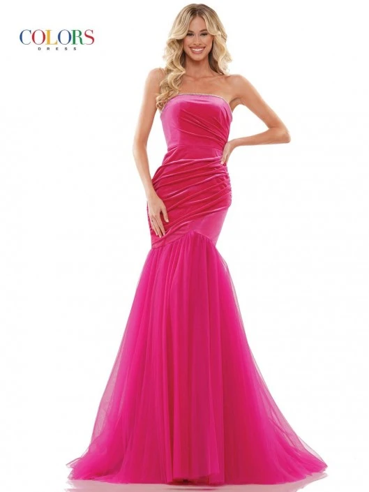 Colors Dress 2886 Velvet Mermaid Gown 3 Colors Dress 2886 Velvet Mermaid Gown
