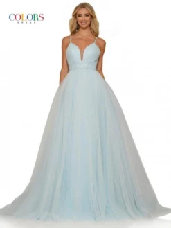 Colors Dress 2891 Open Back Tulle Ball Gown