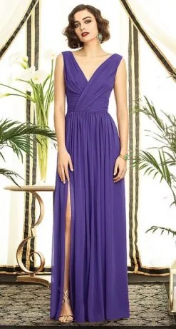 Dessy Collection 2894 V Neck Chiffon Bridesmaid Gown