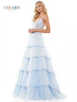 Colors Dress 2911 Tiered Ruffle Prom Gown