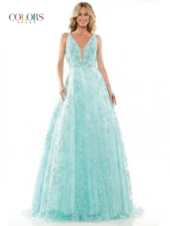 Colors Dress 2949 V Back Glitter Prom Gown