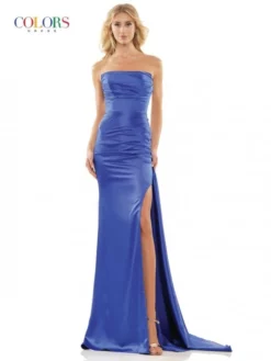 Colors Dress 2968 Strappy Back Ruched Prom Gown