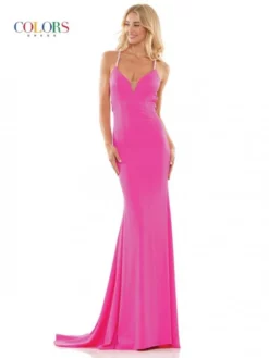 Colors Dress 2974 Open Strappy Back Prom Gown