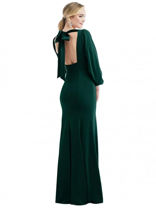 Dessy Collection 3086 Long Sleeve Open Back Maxi Dress 3 Dessy Collection 3086 Long Sleeve Open Back Maxi Dress