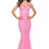 La Femme 31199 Sequin Lace Up Back Prom Dress