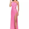La Femme 31213 One Shoulder Sequin Side Cutout Gown