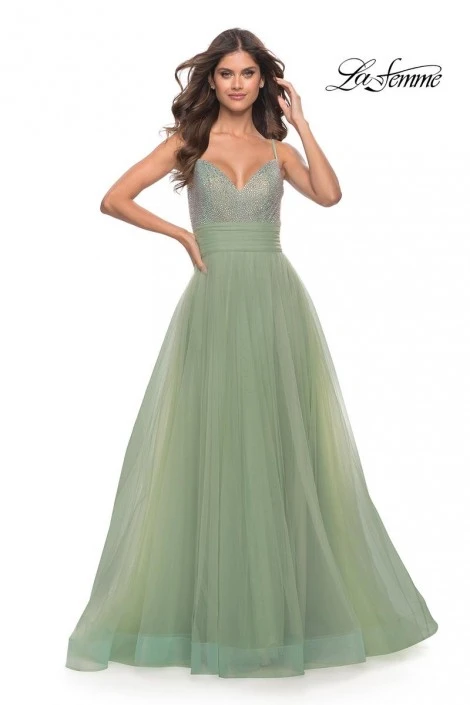 La Femme 31238 Hot Stone Top A-Line Prom Dress 3 La Femme 31238 Hot Stone Top A-Line Prom Dress