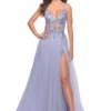 La Femme 31369 Sheer Corset A-Line Prom Dress -Outlet Prom Dresses Store 31369 La Femme Prom Dress S23 470x705