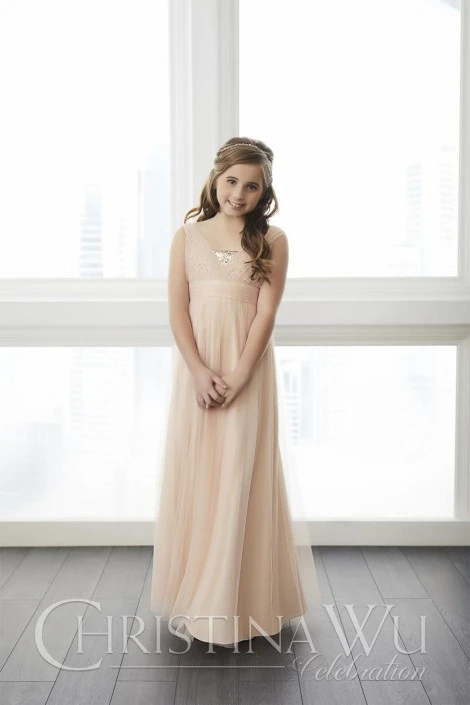Christina Wu Celebration FG Christina Wu 32728 Mini Maids Gown With Sequins 3 Christina Wu Celebration FG Christina Wu 32728 Mini Maids Gown With Sequins